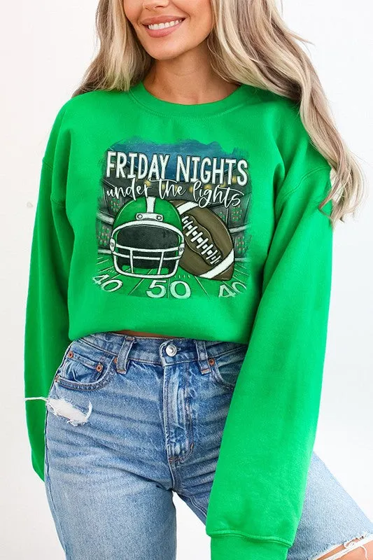 Gameday Green Helmet Friday Nights Sweatshirt