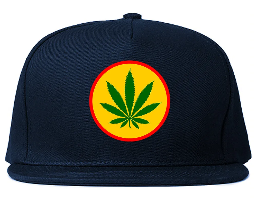 Ganja Green Weed Leaf Chest Mens Snapback Hat