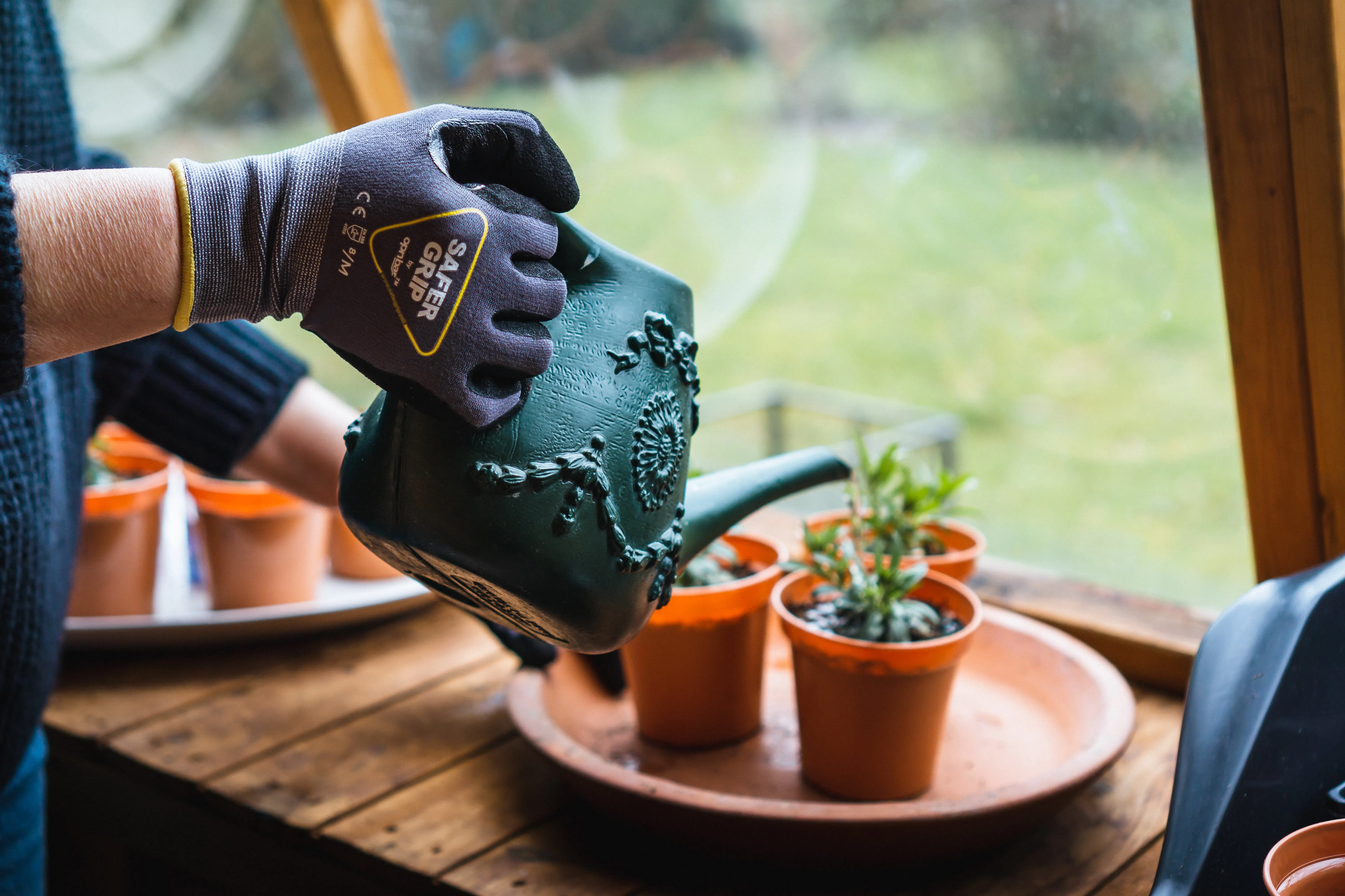 Gardening Gloves - Nitrile Coated Gloves with Touchscreen - Safer Grip by OPNBAR™ (2-Pack)