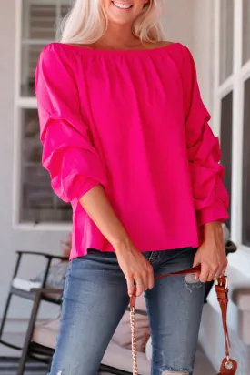 Gathered Detail Off-Shoulder Blouse