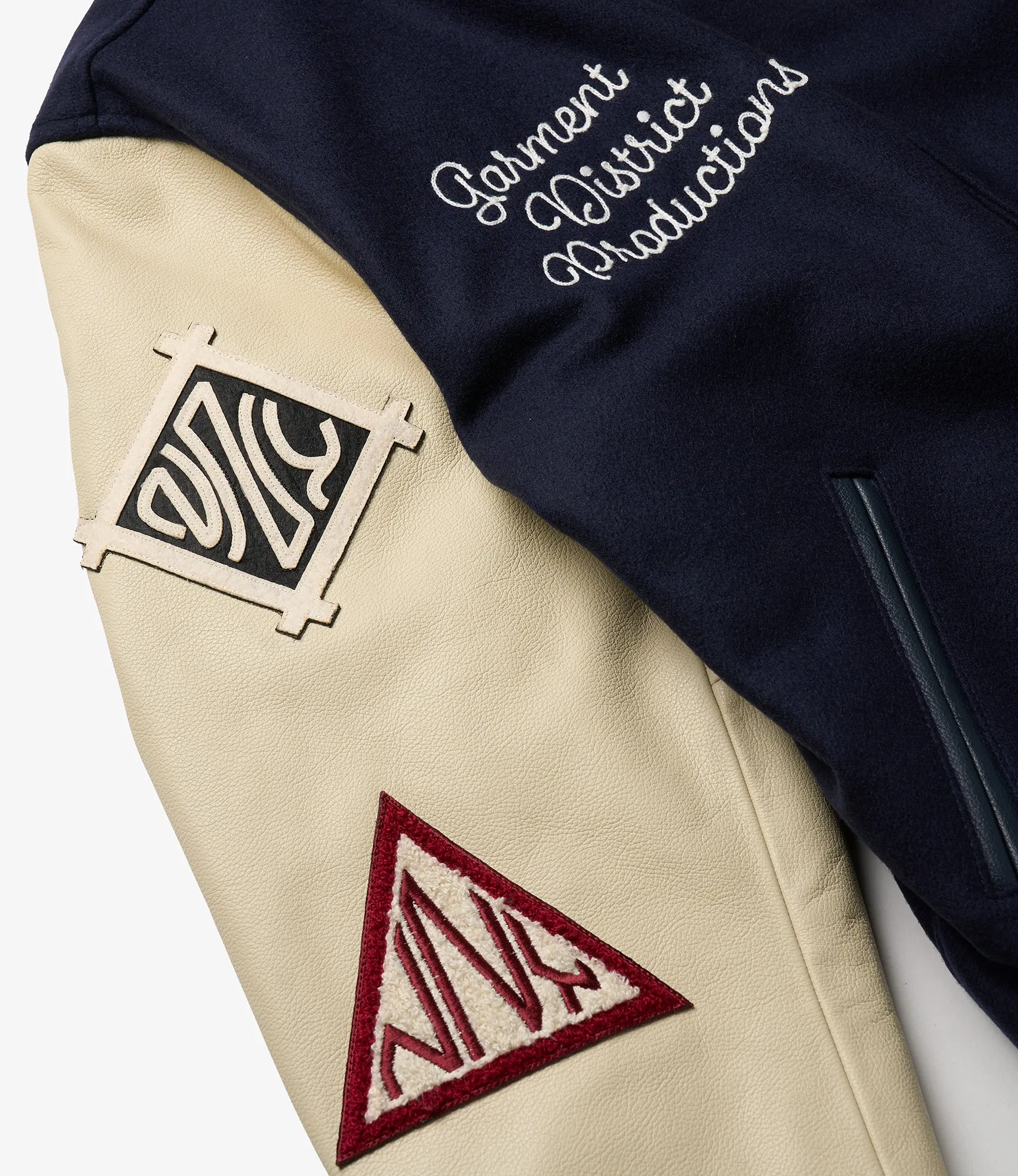 GDP x Golden Bear Varsity Jacket - Navy/Cream - Patches