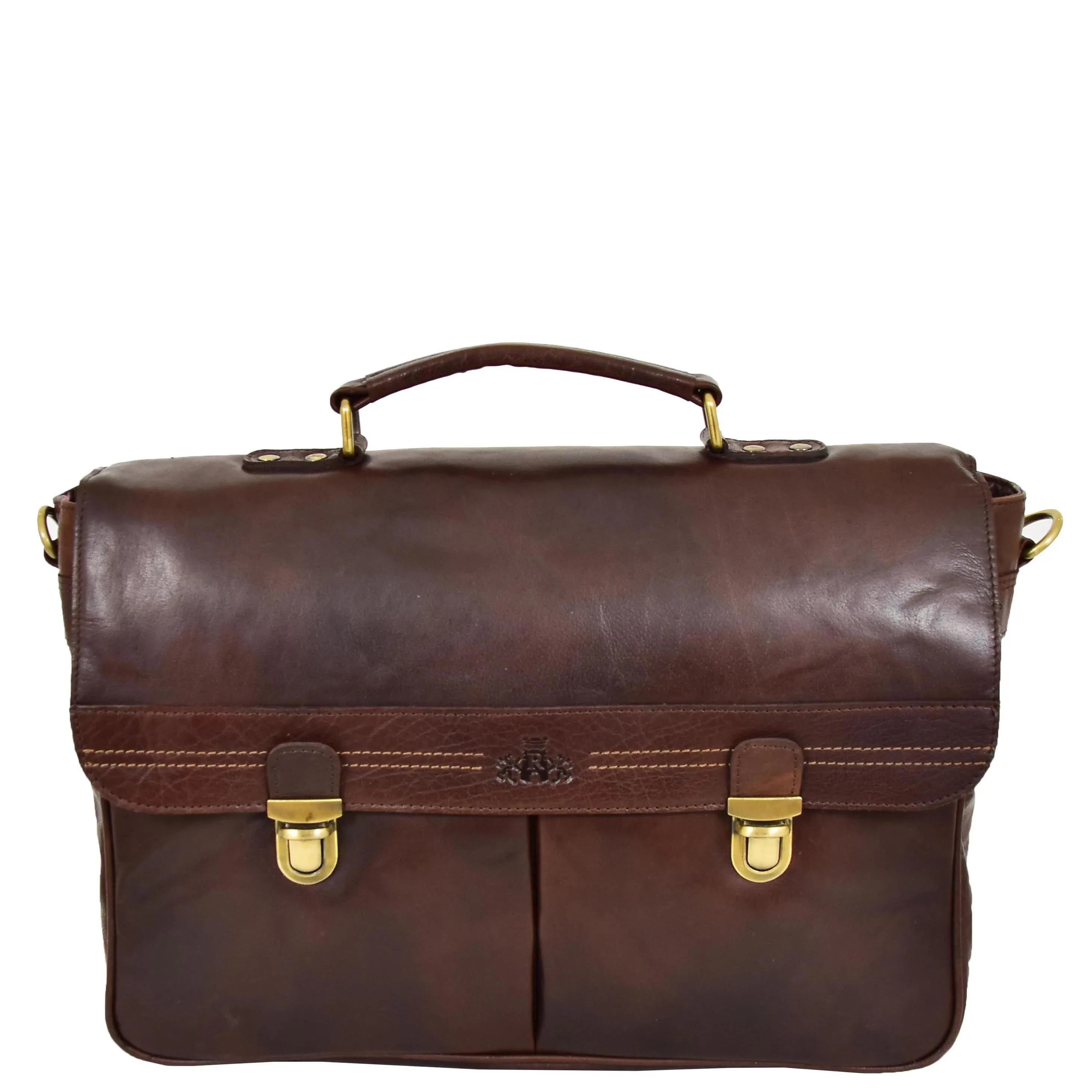 Genuine Leather Briefcase for Mens Business Office Laptop Bag Edgar Brown