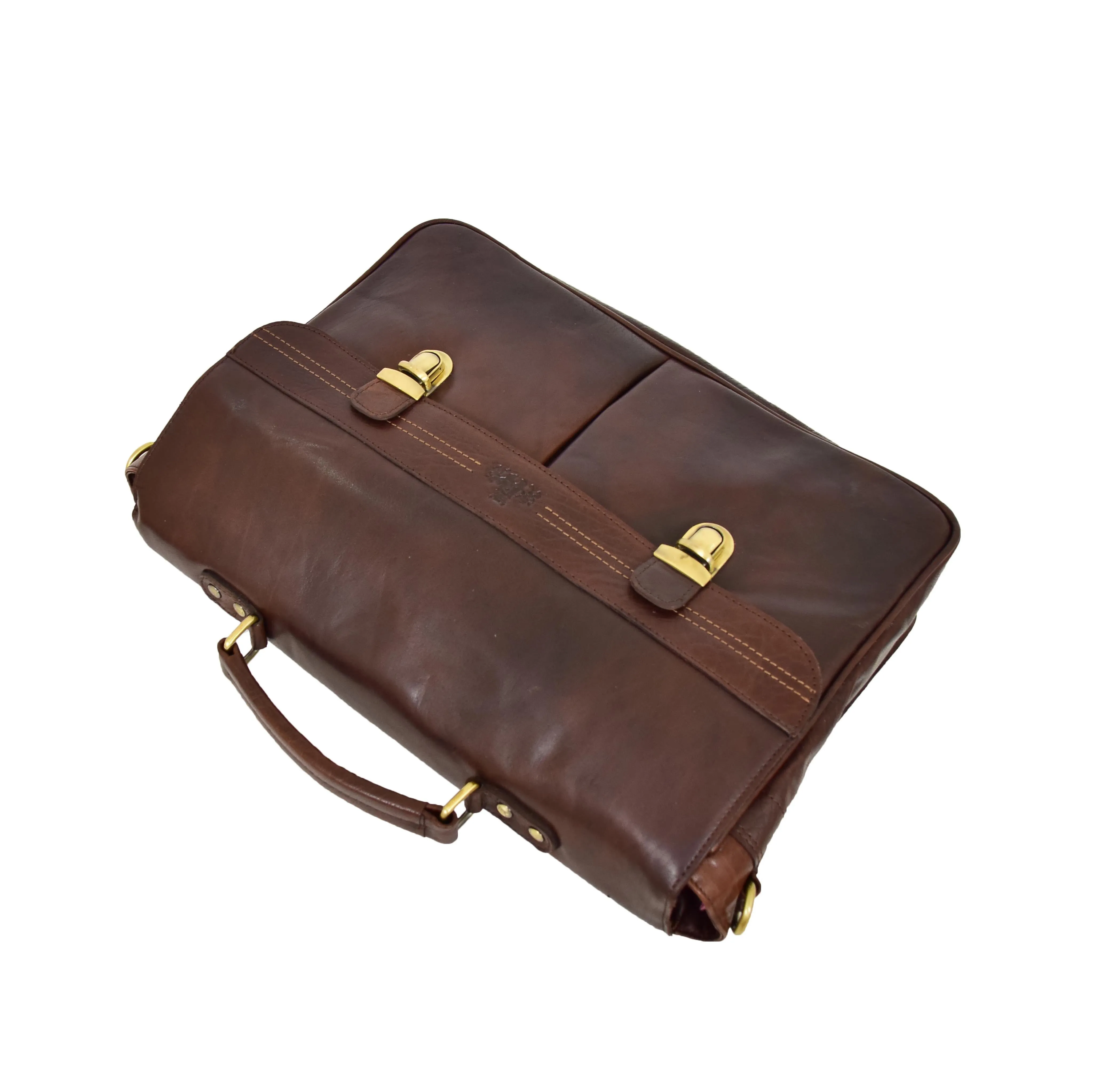 Genuine Leather Briefcase for Mens Business Office Laptop Bag Edgar Brown