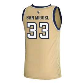 Georgia Tech Adidas Men's Basketball Student Athlete Sand Jersey #33 Marcos San Miguel