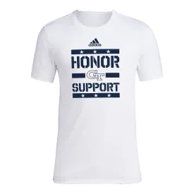 Georgia Tech Yellow Jackets Adidas Honor and Support White T-Shirt