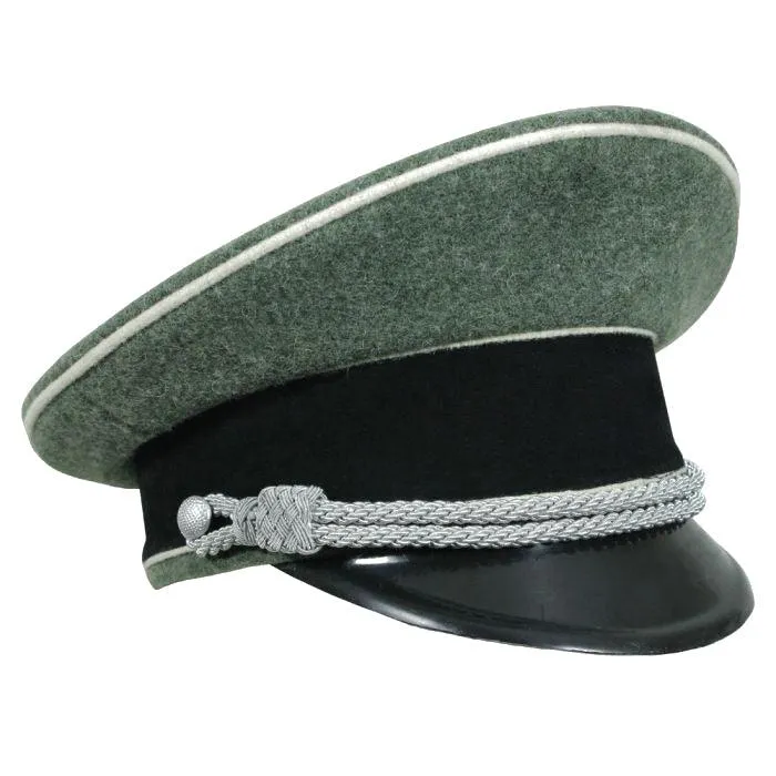 German Officer Visor Cap – Field Grey with Emblem Patch