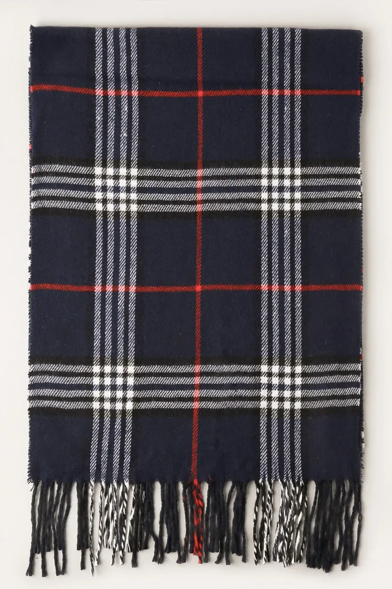 Giant Check Cashmere Feel Muffler Scarf