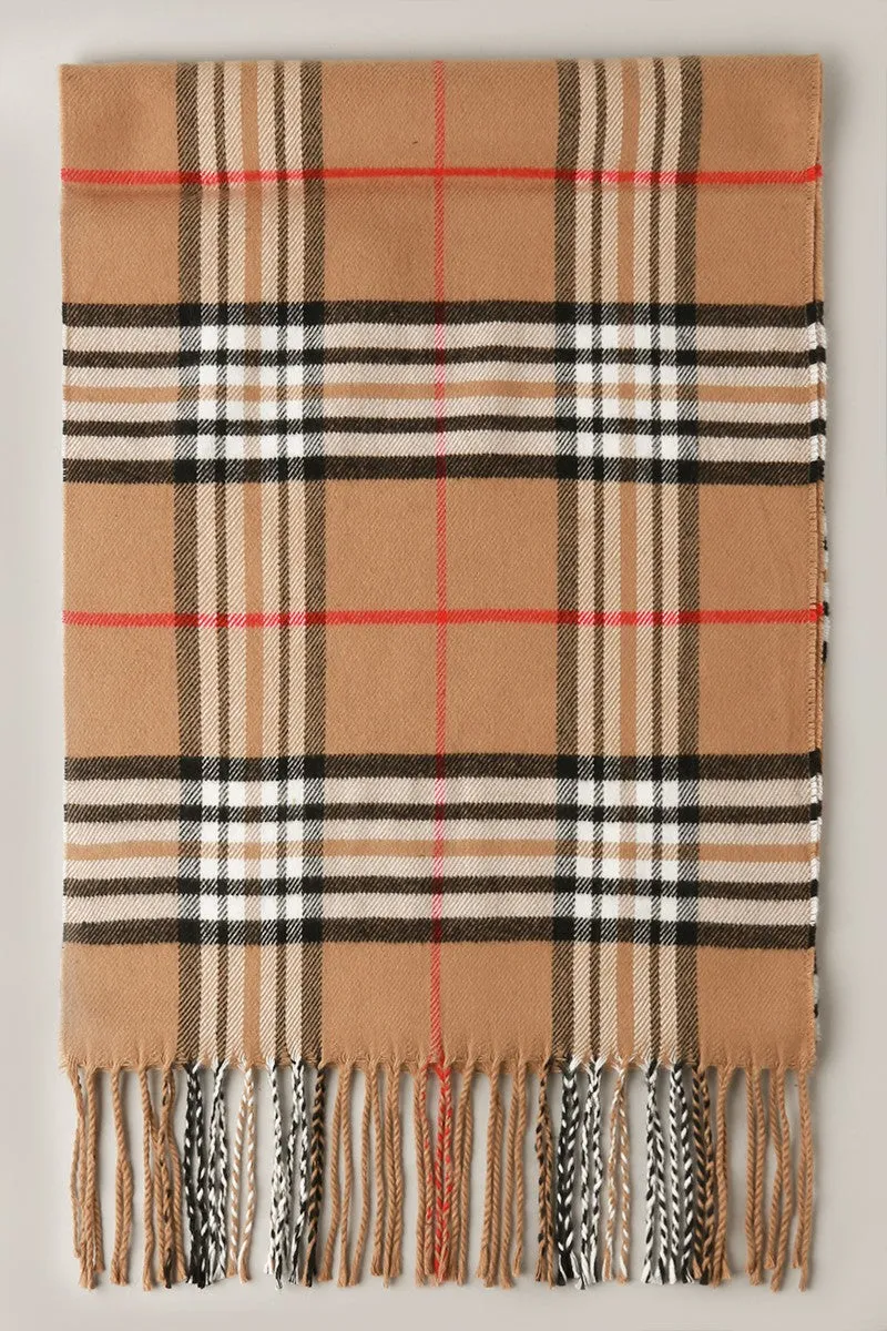 Giant Check Cashmere Feel Muffler Scarf