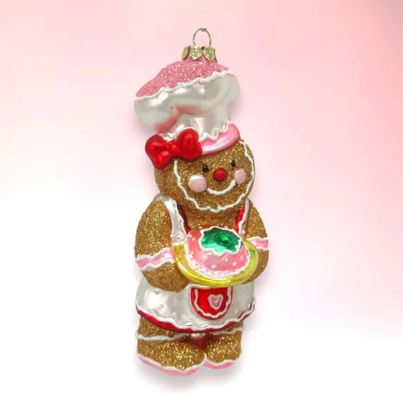 Gingerbread Girl with Bowl Ornament