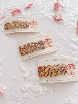 Gingerbread Glitter Single Snap Clip