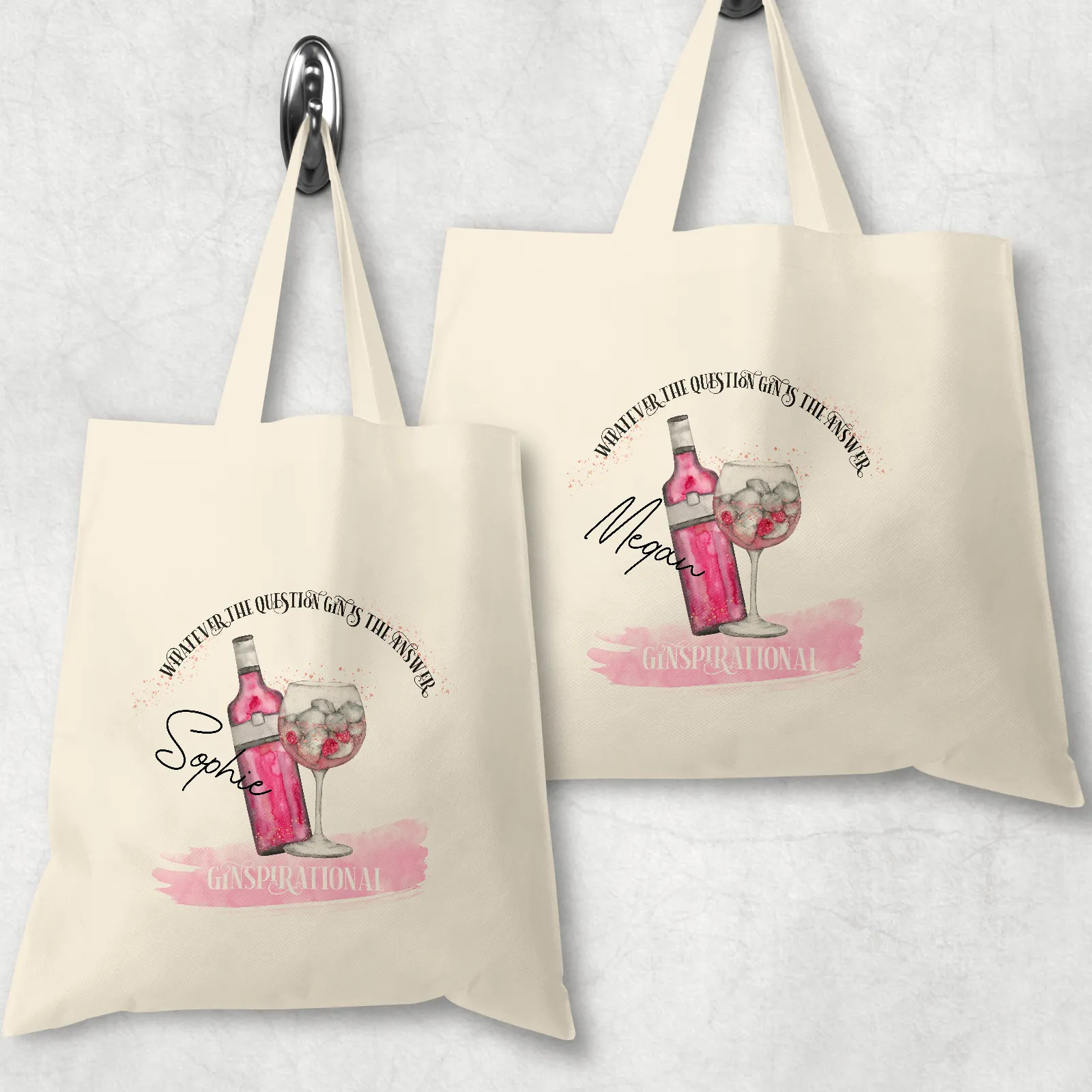 Ginspirational Gin is the Answer Tote Bag Personalised Alphabet MUA Gift