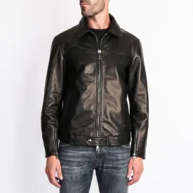 GIORGIO BRATO LEATHER JACKET 6004 BLACK