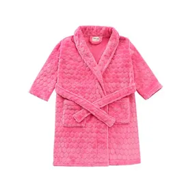 Girl Long Sleeve Fleece Red Robe Shawl