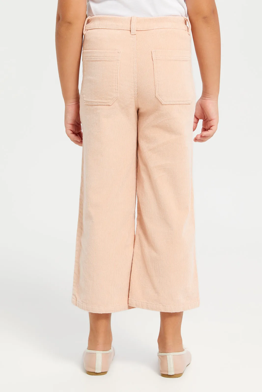 Girls Apricot Wide Leg Trousers