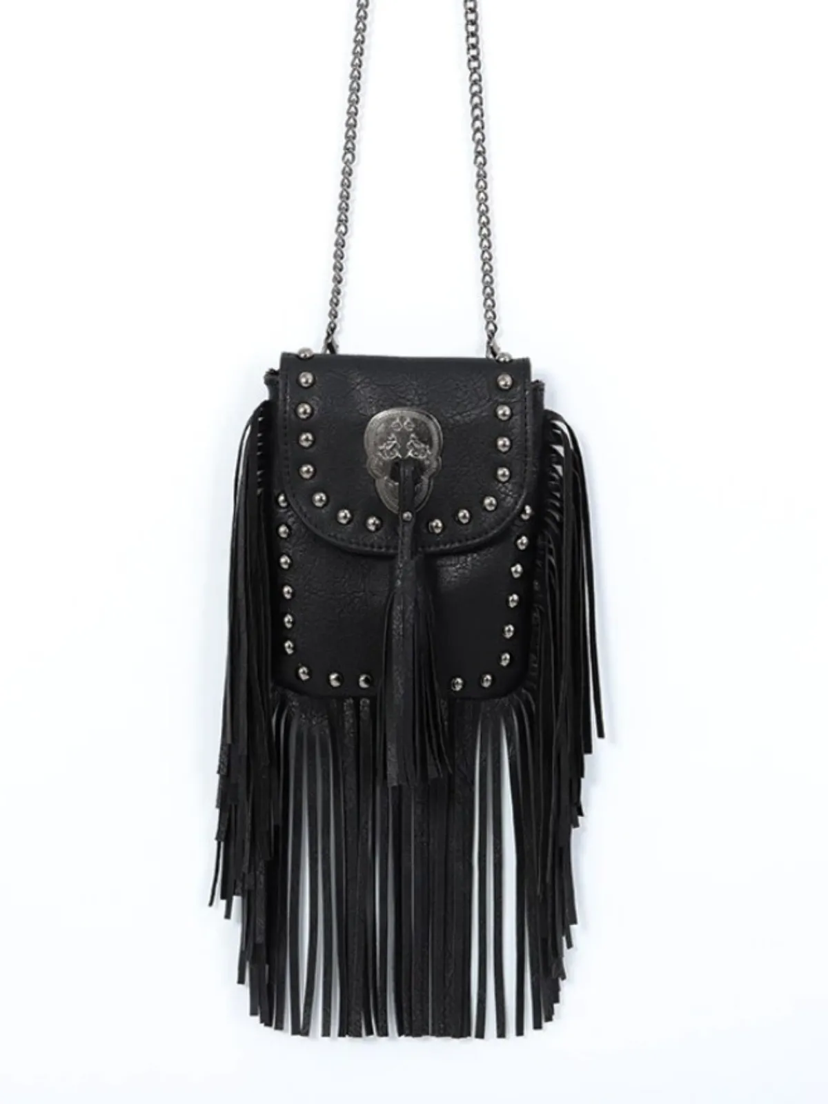 Girls Bohemian Studded Fringe Crossbody Bag