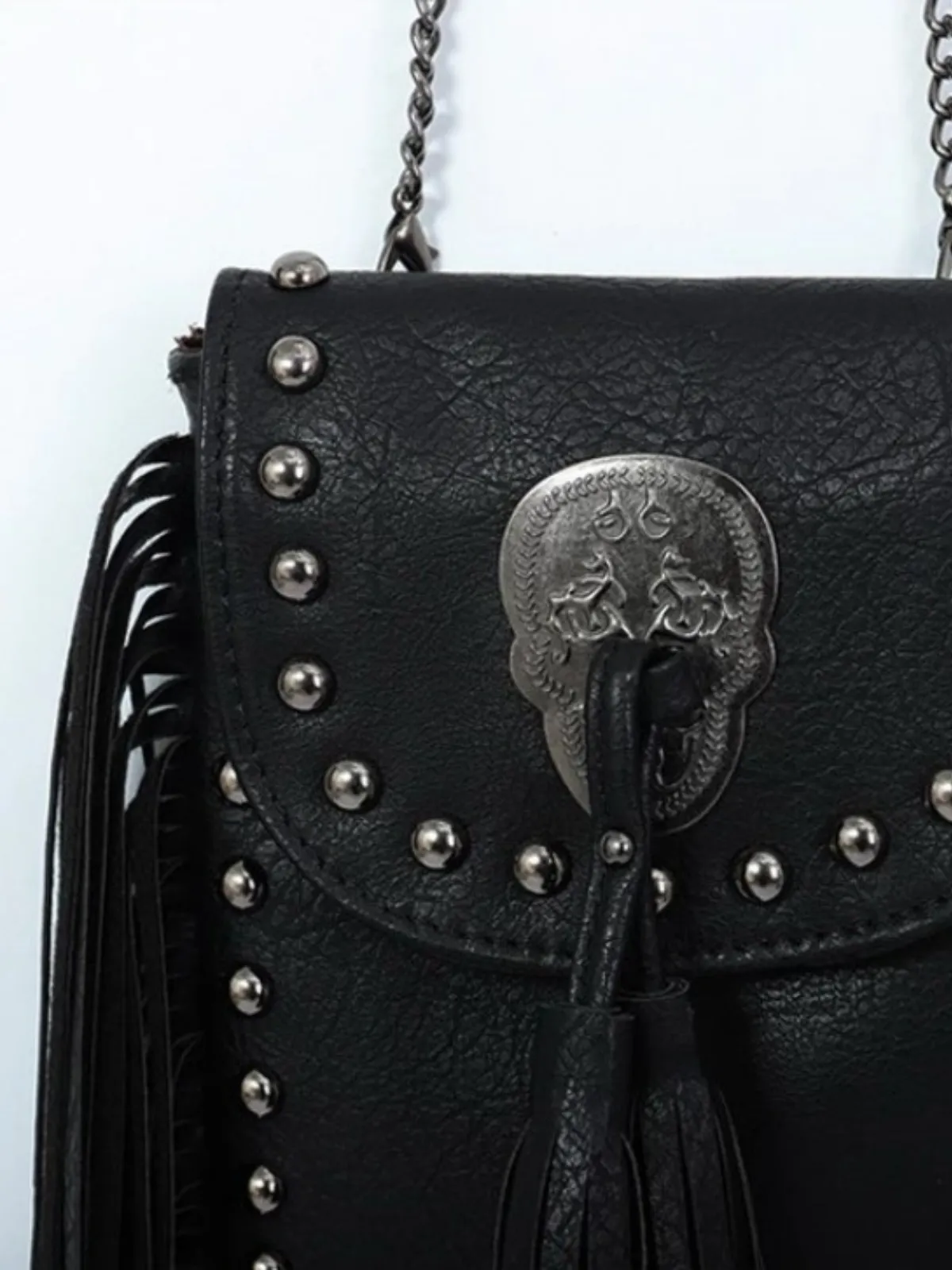 Girls Bohemian Studded Fringe Crossbody Bag