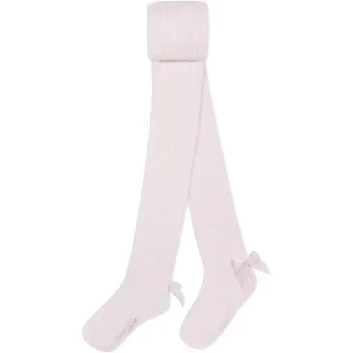 Girls Pink Bow Tights