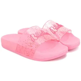 Girls Pink Glitter Slides