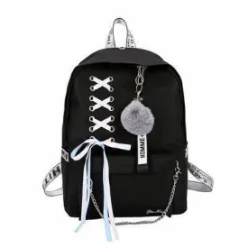 Girls Punk Lace-Up School Backpack