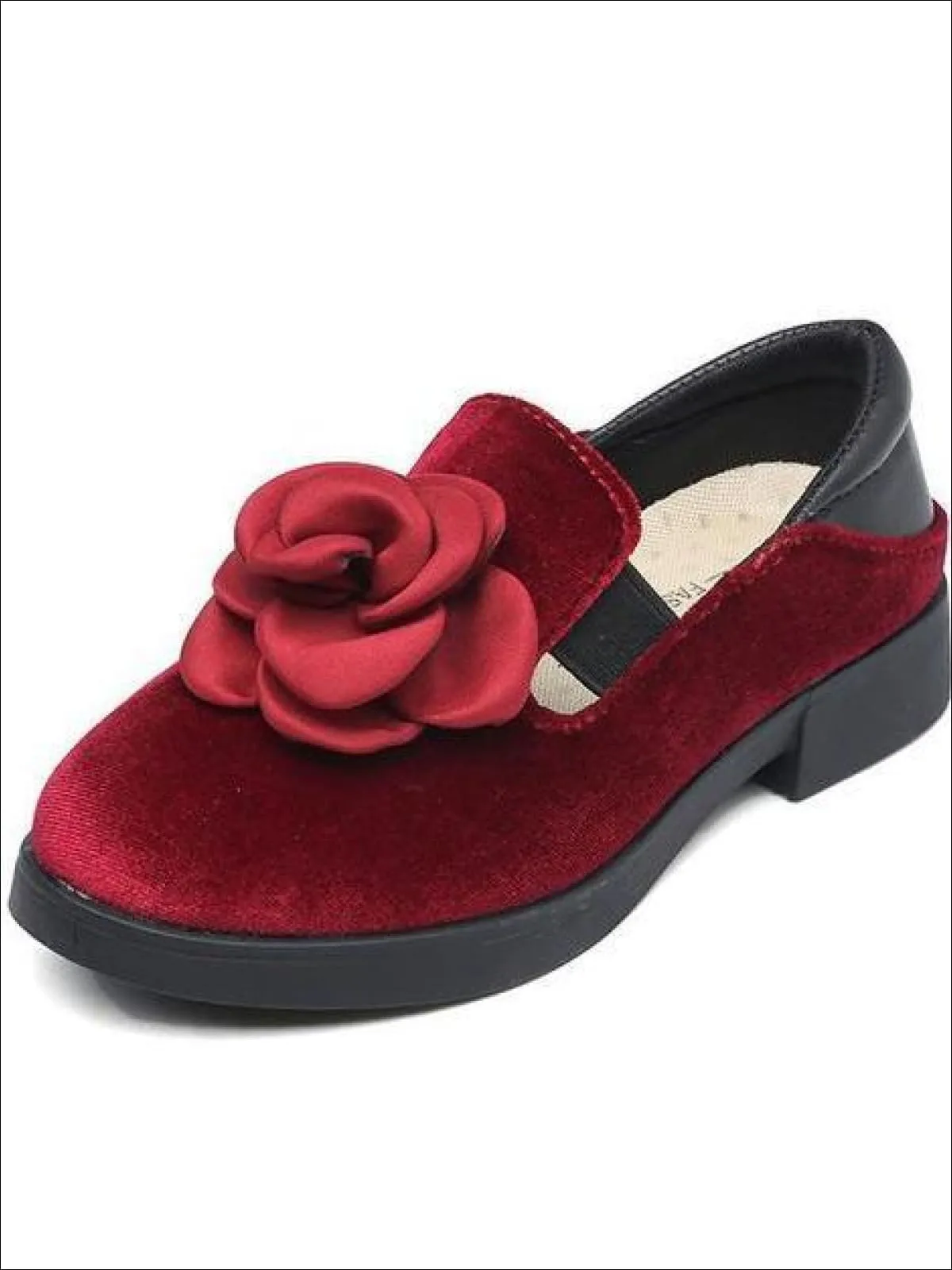 Girls Rosebud Velvet Clogs By Liv and Mia