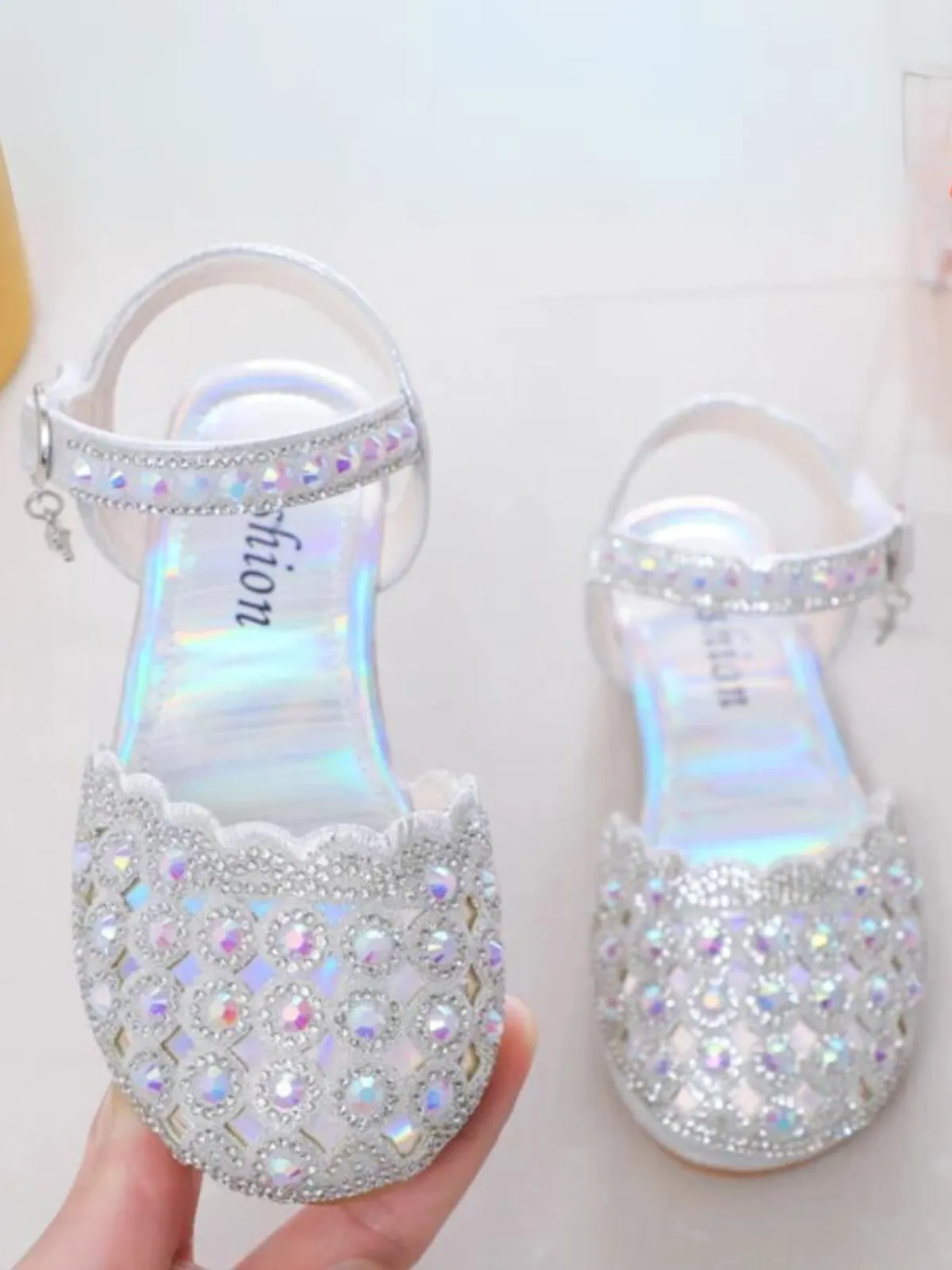 Girls Sparkling Crystal Dress Sandals by Liv and Mia