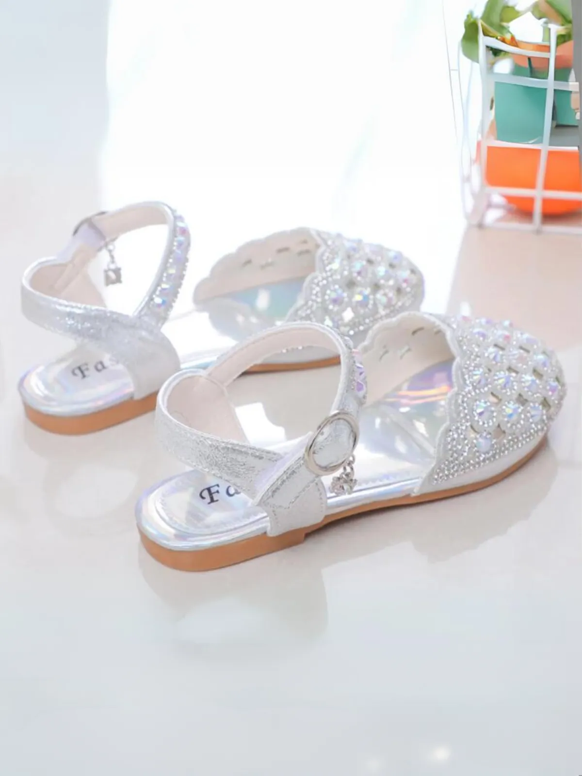 Girls Sparkling Crystal Dress Sandals by Liv and Mia