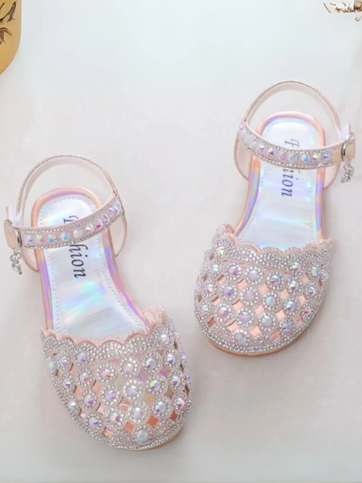 Girls Sparkling Crystal Dress Sandals by Liv and Mia