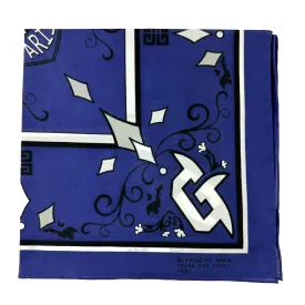 Givenchy Small Scarf Dark Blue Givenchy 1952 Paris Design - Cotton Square Bandana SALE