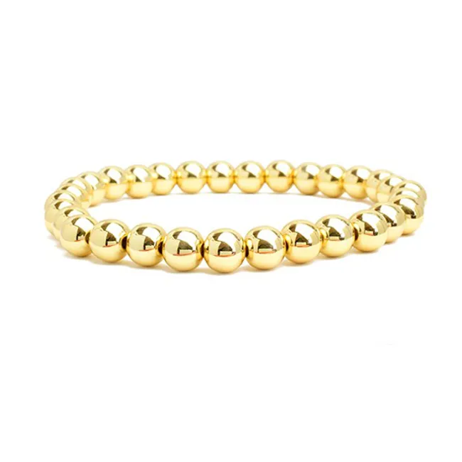 Gold Plated Beaded Stretch Bracelet