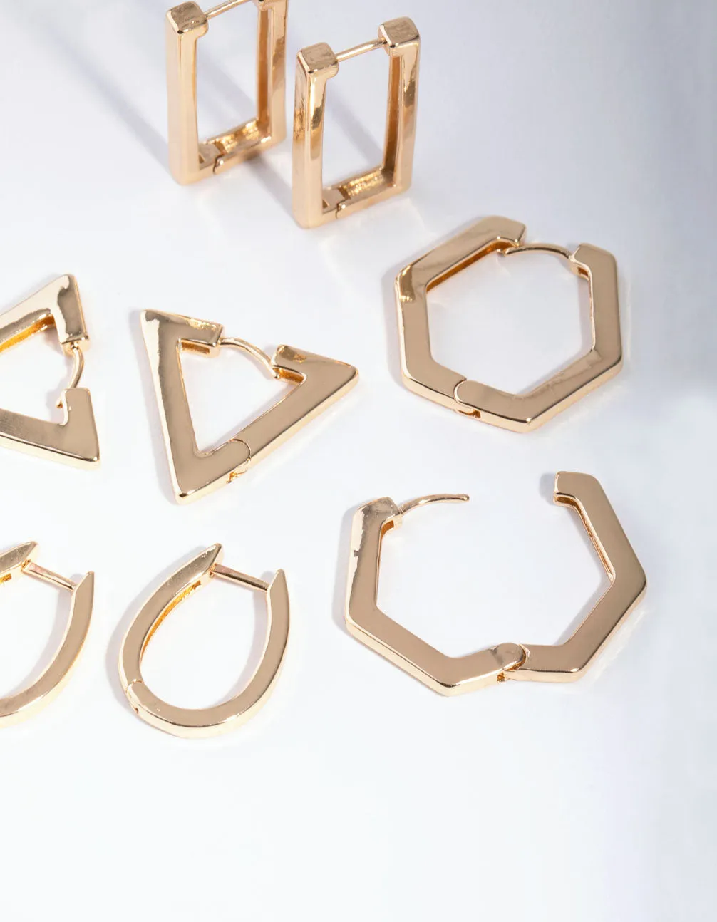 Gold Statement Geometric Earring 8-Pack