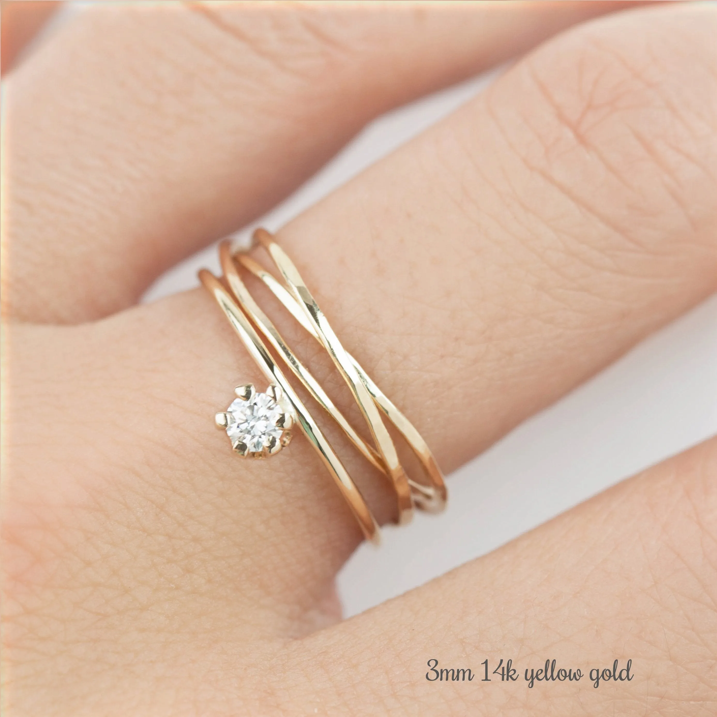 Gold Streaks Diamond Ring