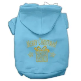 Golden Christmas Present Pet Hoodies Baby Blue Size Sm (10)