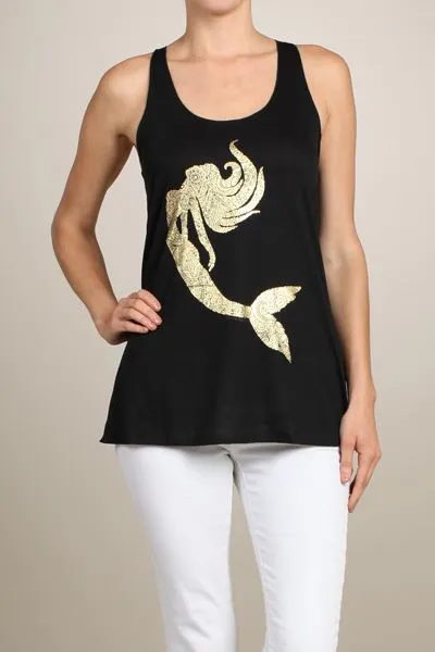 Golden Mermaid Raw Moda Tank Top