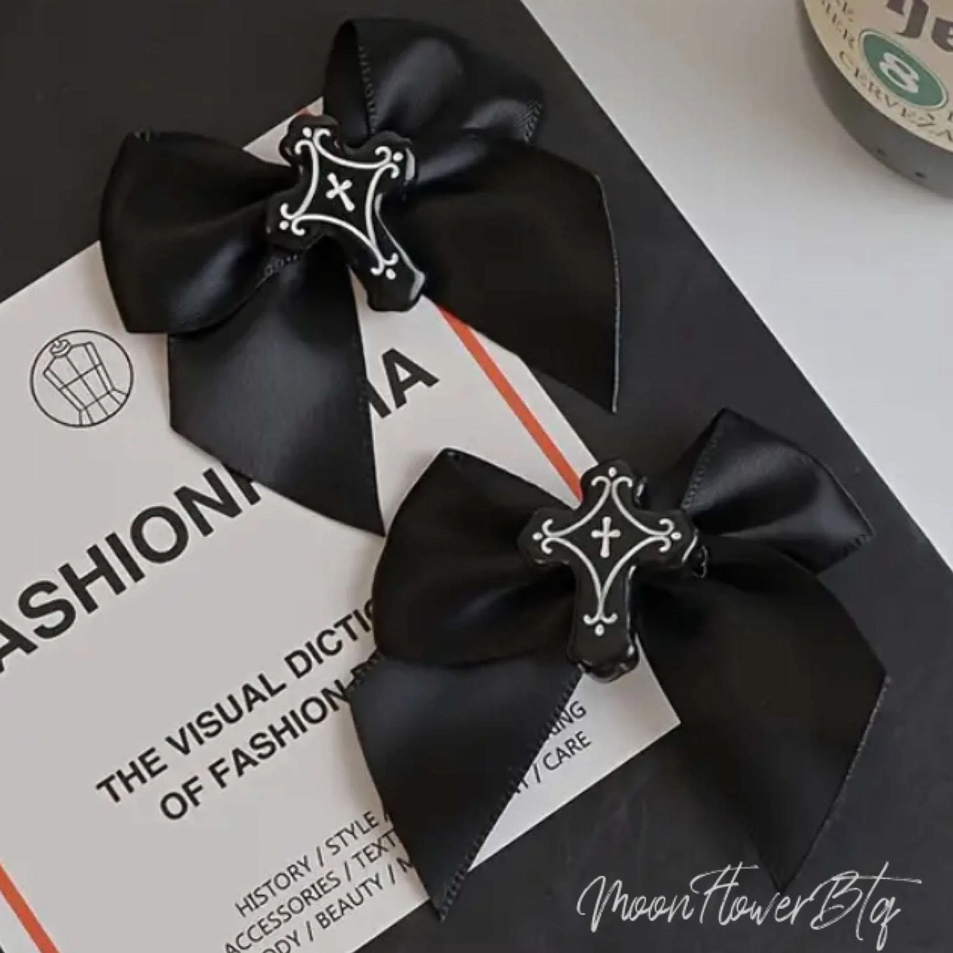 Gothic Cross Hair Bow Set