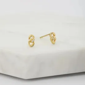 Grace Stud Earring - 925 Sterling Silver - Gold