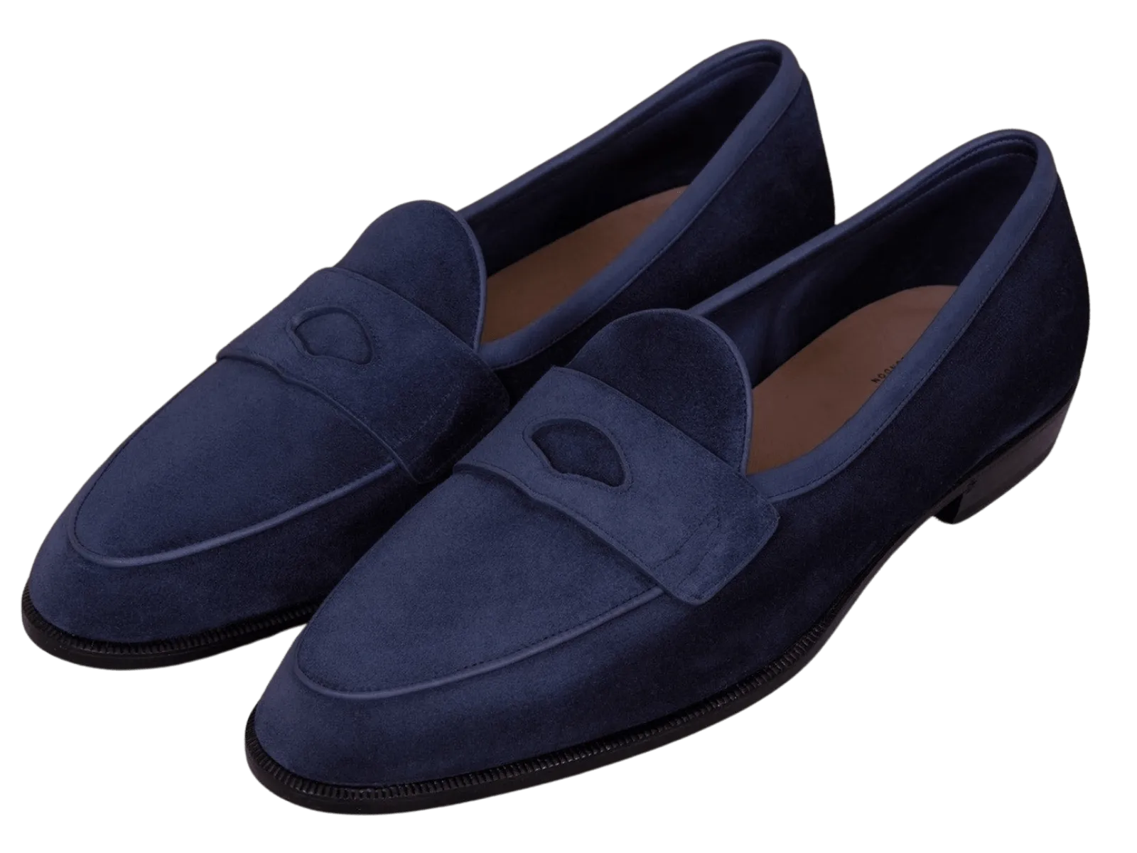 Grand Fenelon Penny Loafers in French Navy Noble Suede