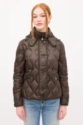 Green Down & Nylon Marmotte Puffer Jacket