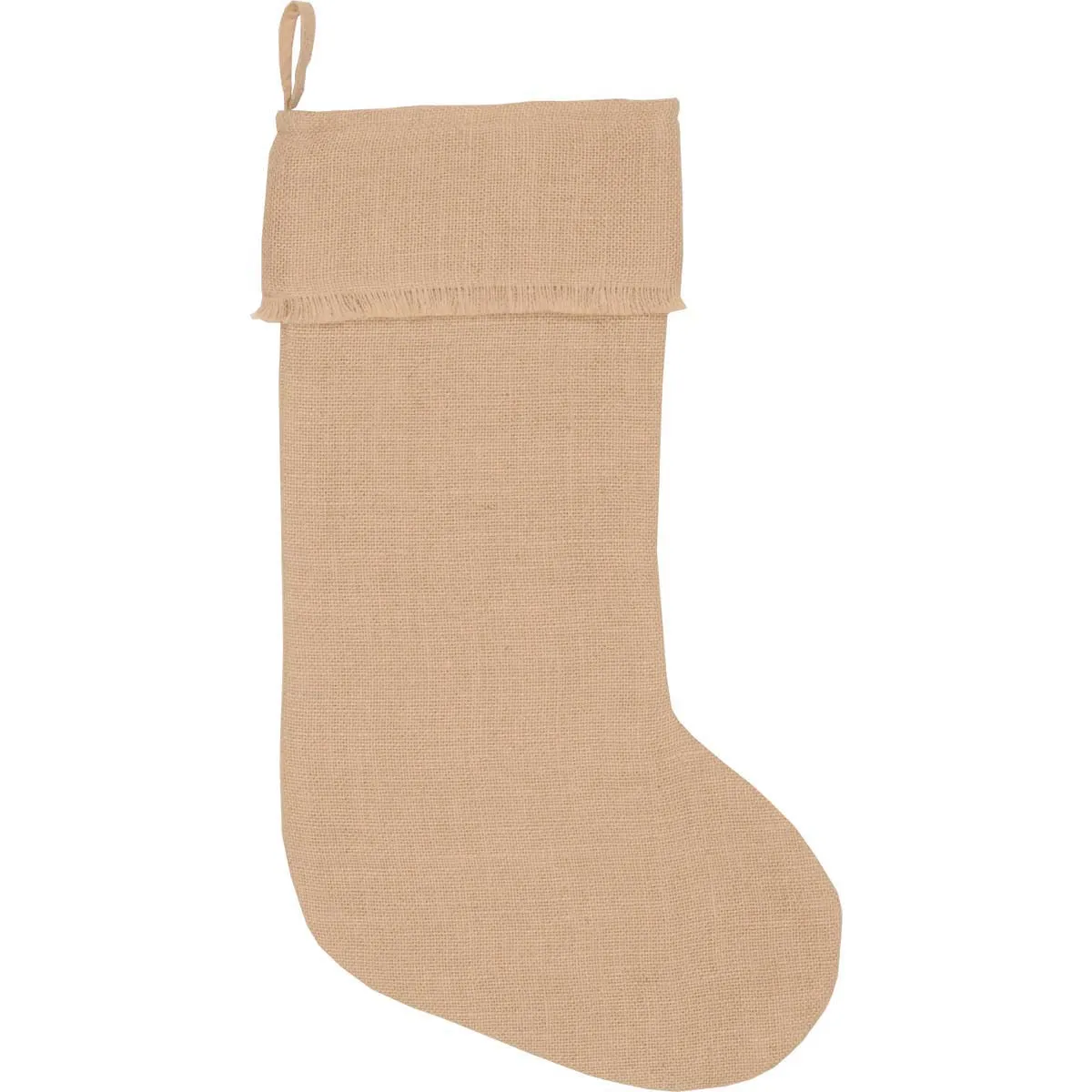 Greetings Jute Burlap Tan Stocking 12x20