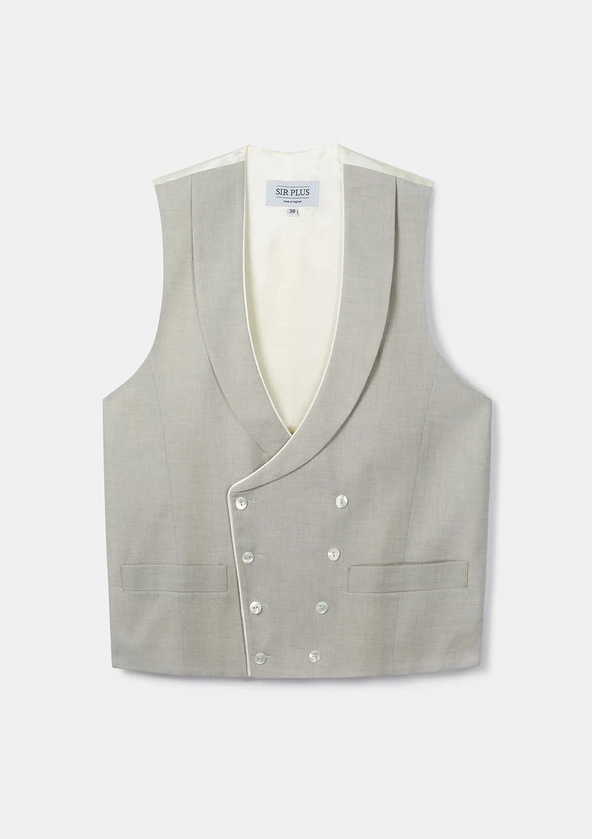 Grey Shawl Lapel Double Breasted Waistcoat