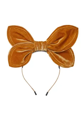 Growing Orchid Velvet Headband - Gold