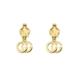 Gucci 18K Yellow Gold Running G Dangle Earrings with Star