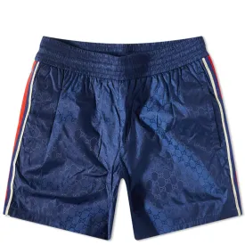 Gucci Gg Jaquard Swim Shorts, Navy