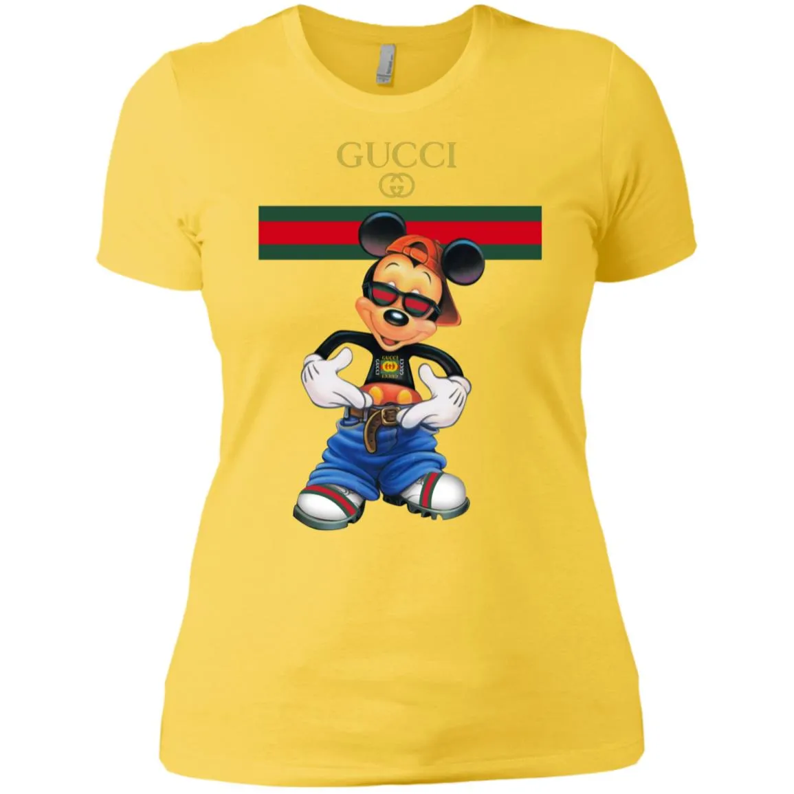 Gucci Logo Mickey Gift Trending T-shirt Women Cotton T-Shirt