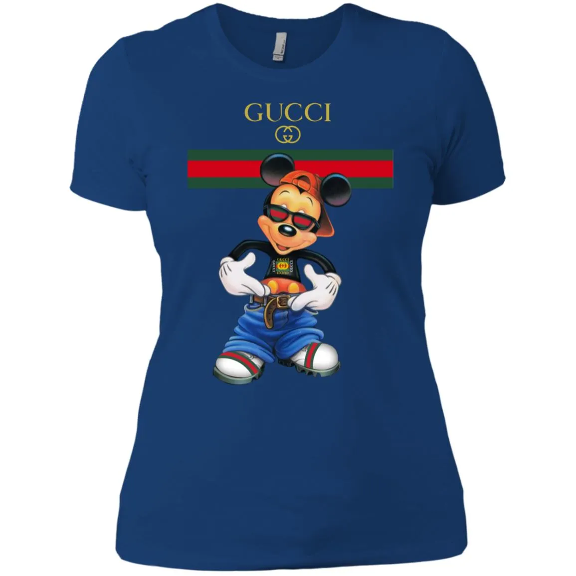 Gucci Logo Mickey Gift Trending T-shirt Women Cotton T-Shirt