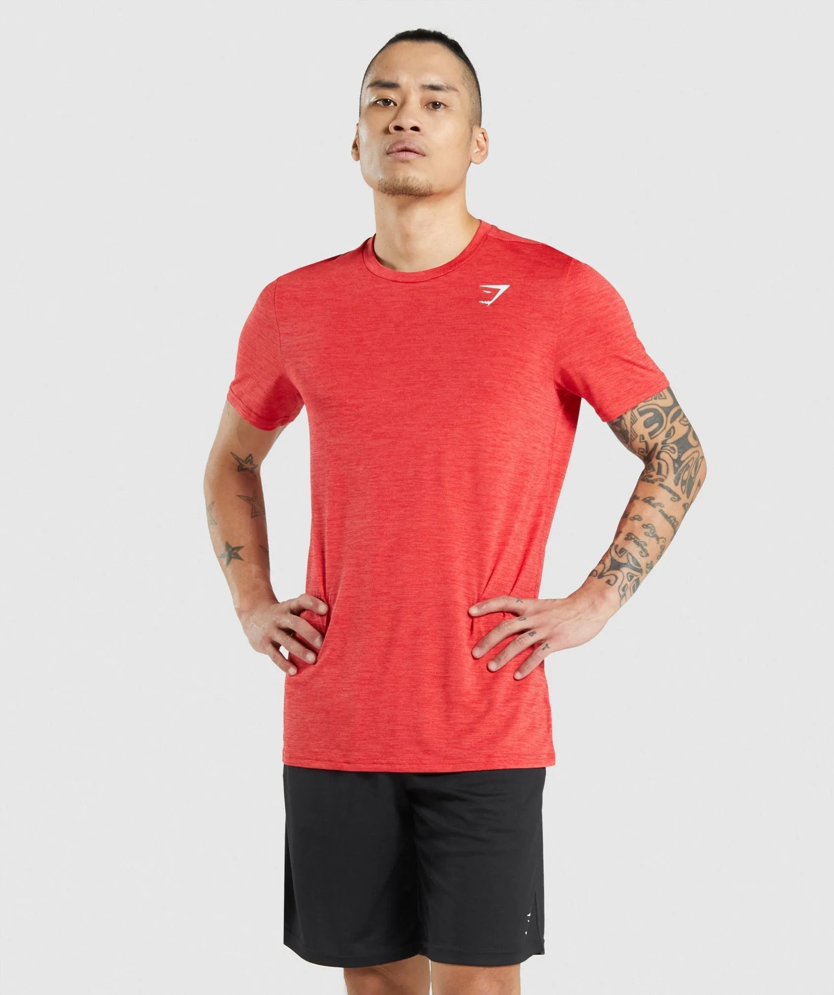 Gymshark Arrival Marl T-Shirt - Red