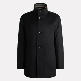 H-Coxtan Wool Cashmere Blend Top-Coat / Black