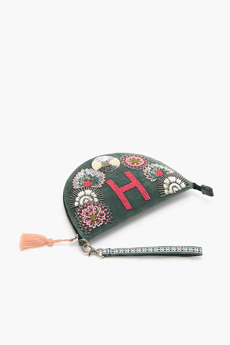 H Half Moon Wristlet