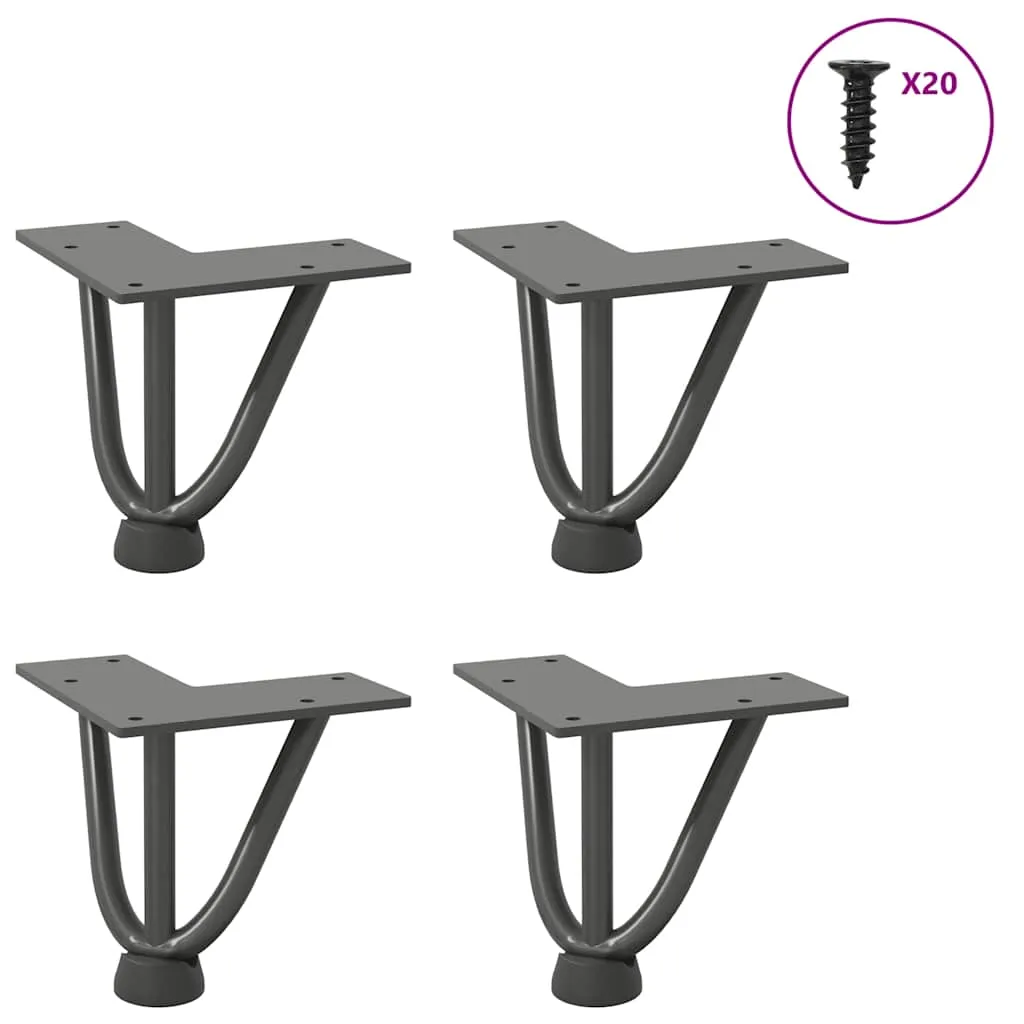 Hairpin Table Legs 4 pcs Anthracite 10 cm Solid Steel