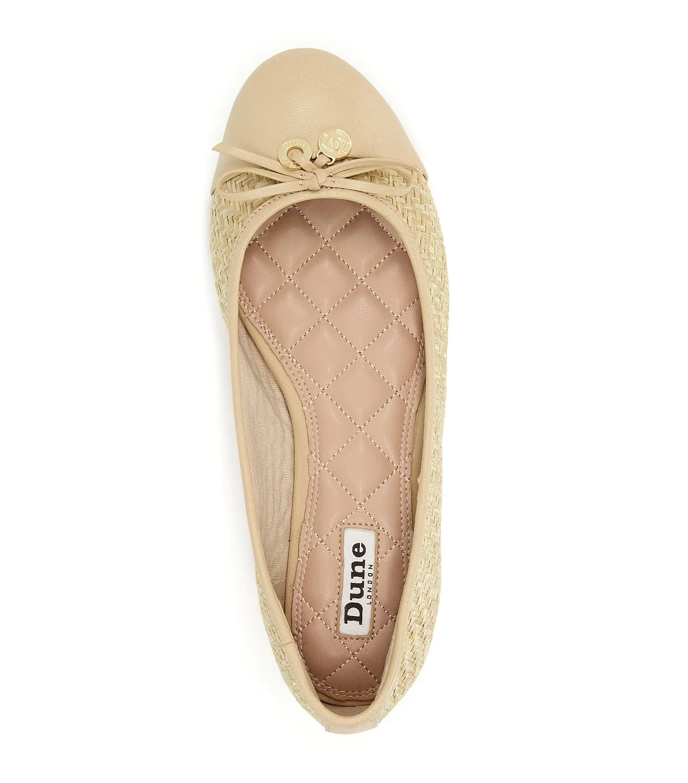 Hallo Raffia Woven Ballerina Shoes Natural