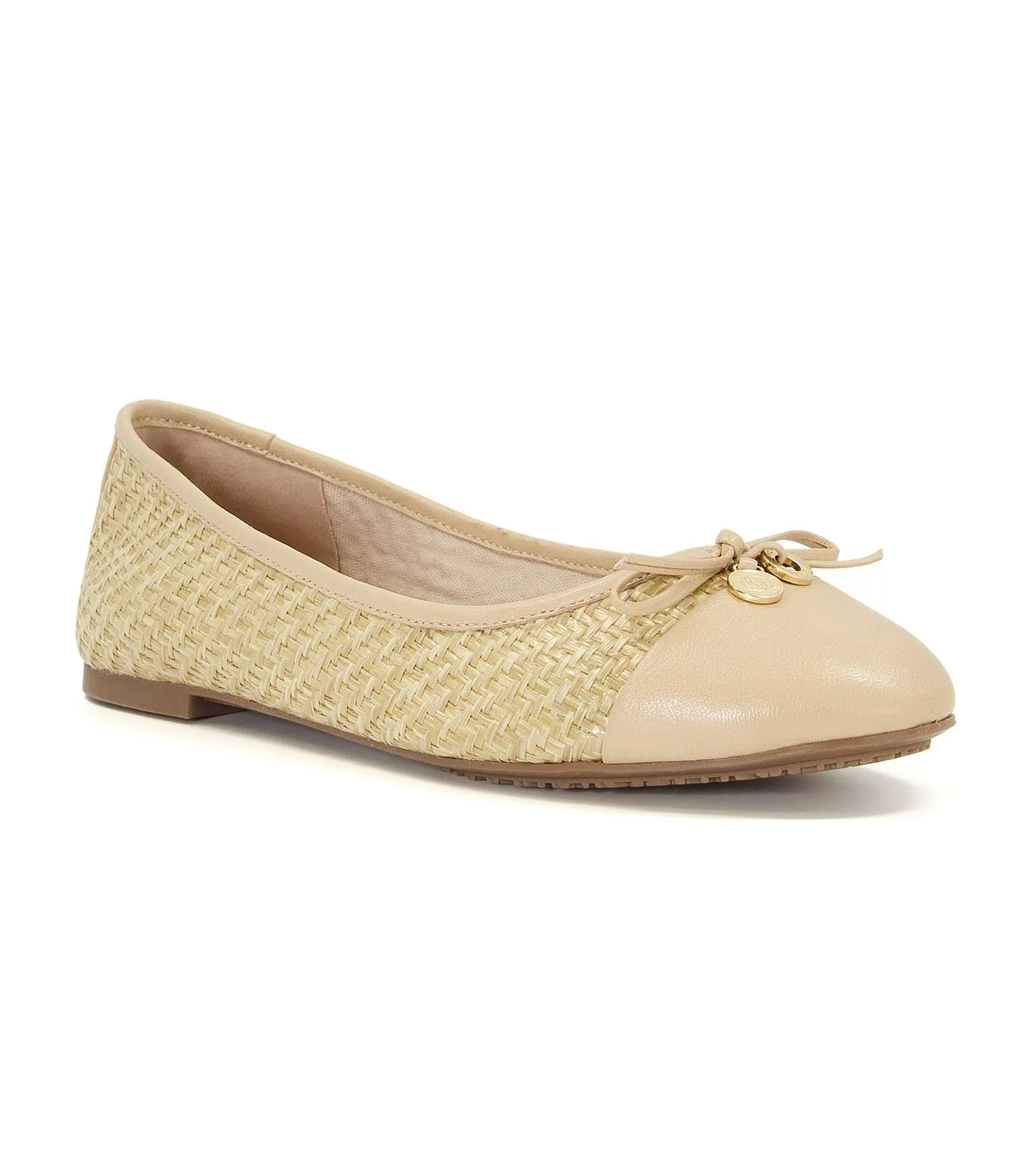 Hallo Raffia Woven Ballerina Shoes Natural